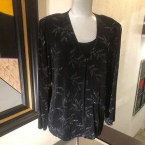 Sheri Martin New York Layered Metallic Blouse